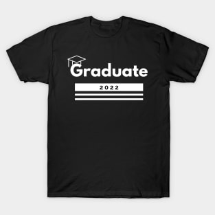 Graduate 2022. Simple Typography Black Graduation 2022 Design with Graduation Cap. T-Shirt